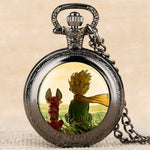 Hot Selling Classic The Little Prince Movie Planet Blue Bronze Vintage Quartz Pocket FOB Watch Popular Gifts for Boys Girls Kids